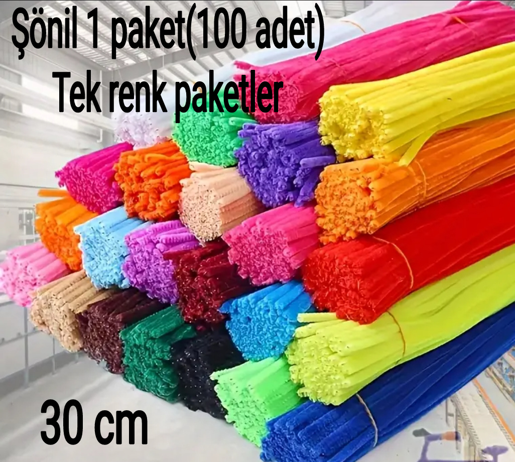 A Şönil 1 Paket (100 ad) Tek Renk 30 cm