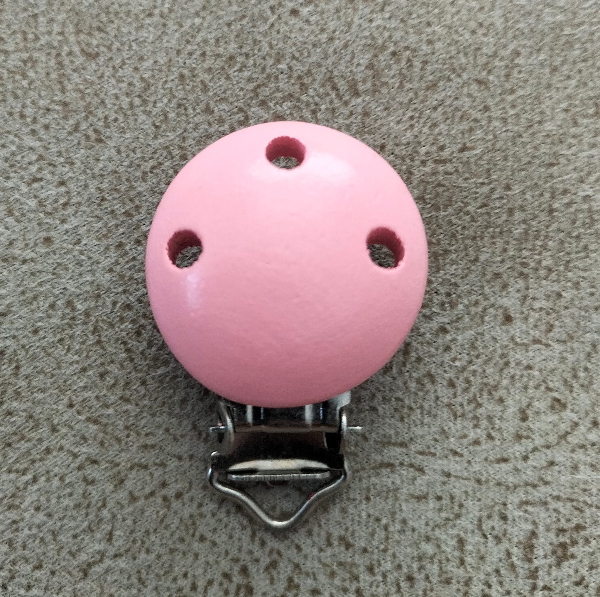 Ahşap Mantar Emzik Klips Pembe 3,5 cm