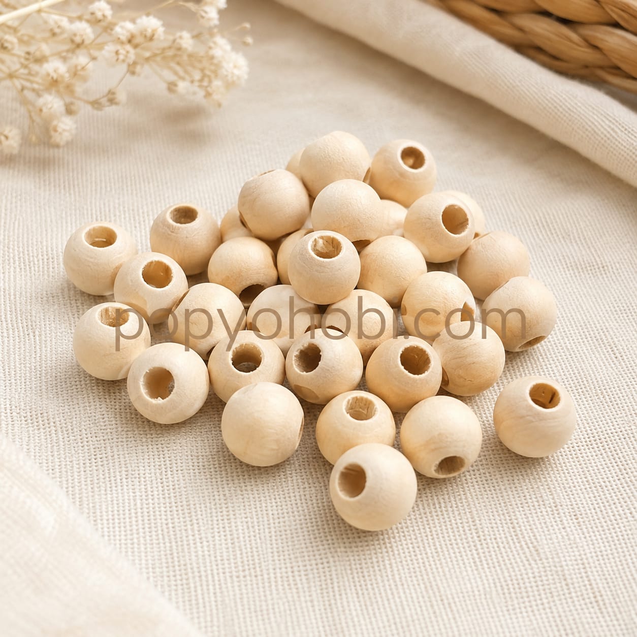 Ahşap Boncuk Ham 18 mm (20 adet)