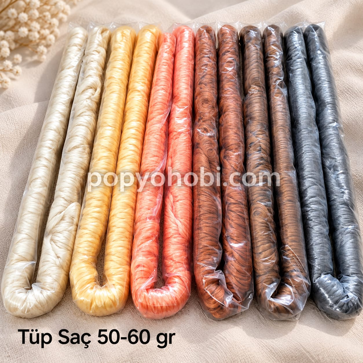 Tüp Saç Amigurumi Kıvırcık saç 50-60gr