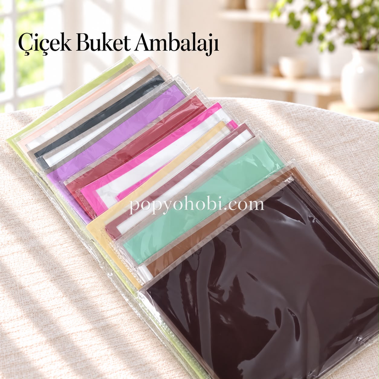 A Çiçek Buket Ambalajı 56x56 cm (10 adet fiyatıdır)