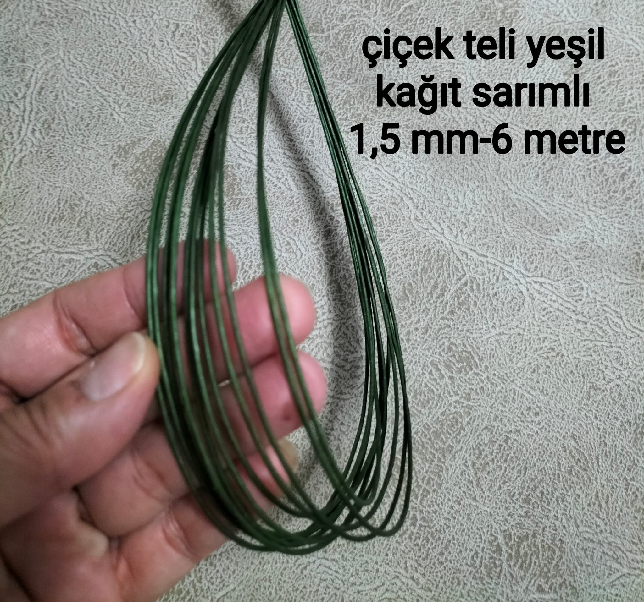 Amigurumi Teli , çiçek teli 6 mt  yeşil (kalınlık 1,5 mm)