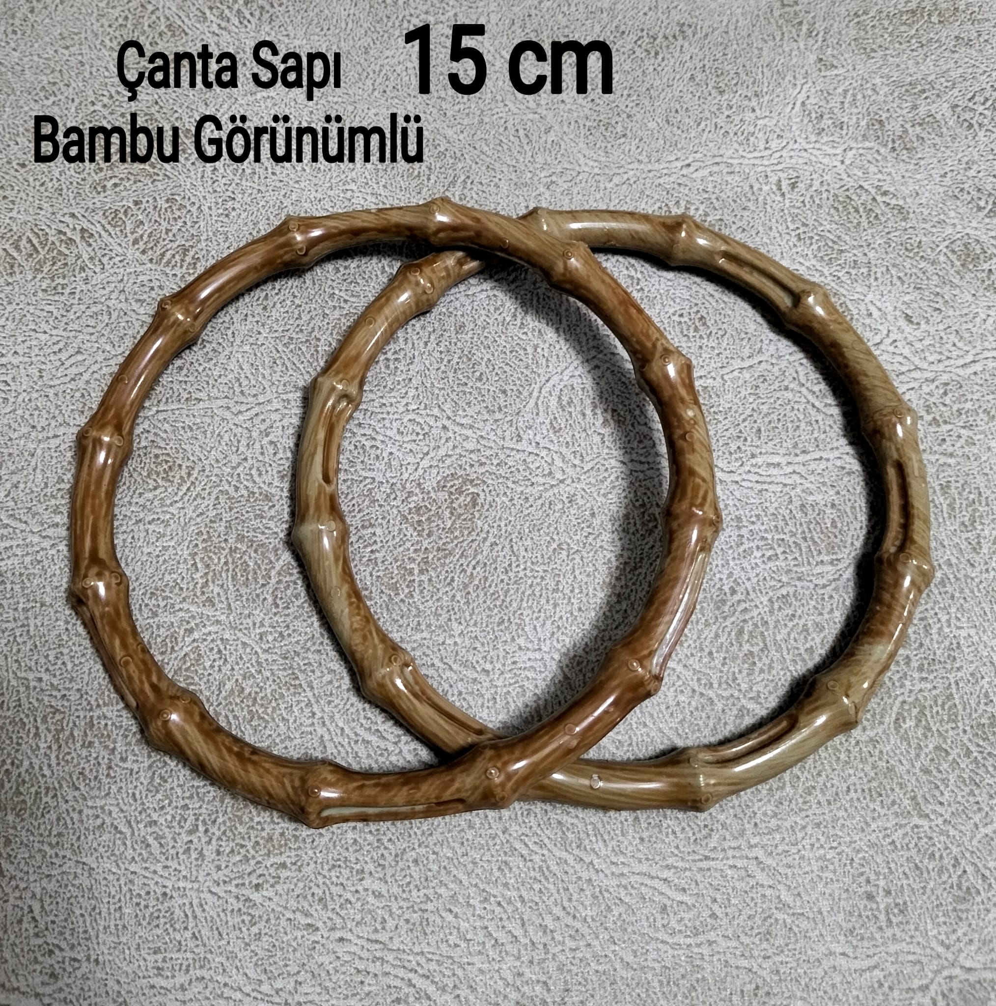 Çanta Sapı Akrilik Bambu Görünümlü 15 cm 1çift