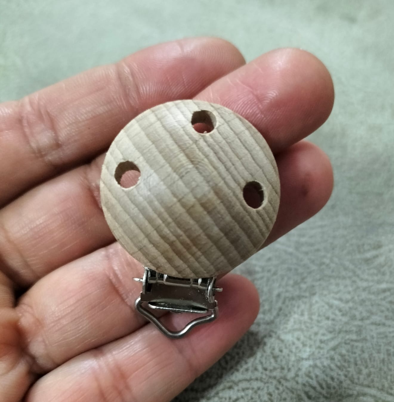 Ahşap Mantar Emzik Klips 1 adet , emzik klipsi