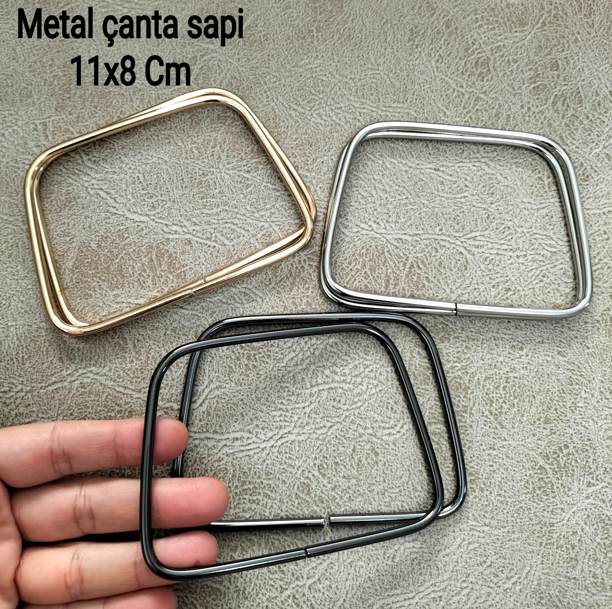 Metal Çanta Sapı Kare 11×8 cm 1 çift