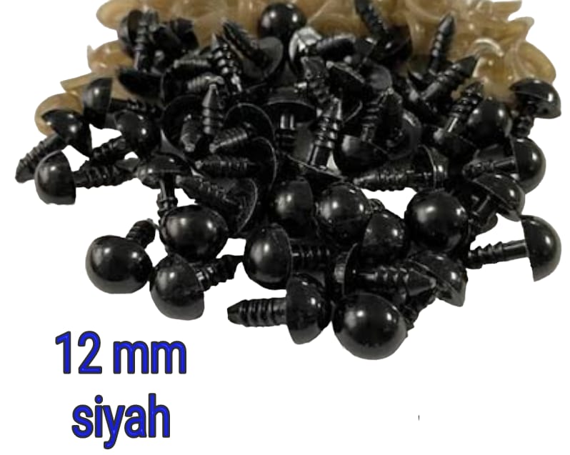 12 mm Vidalı Göz (25 çift) siyah