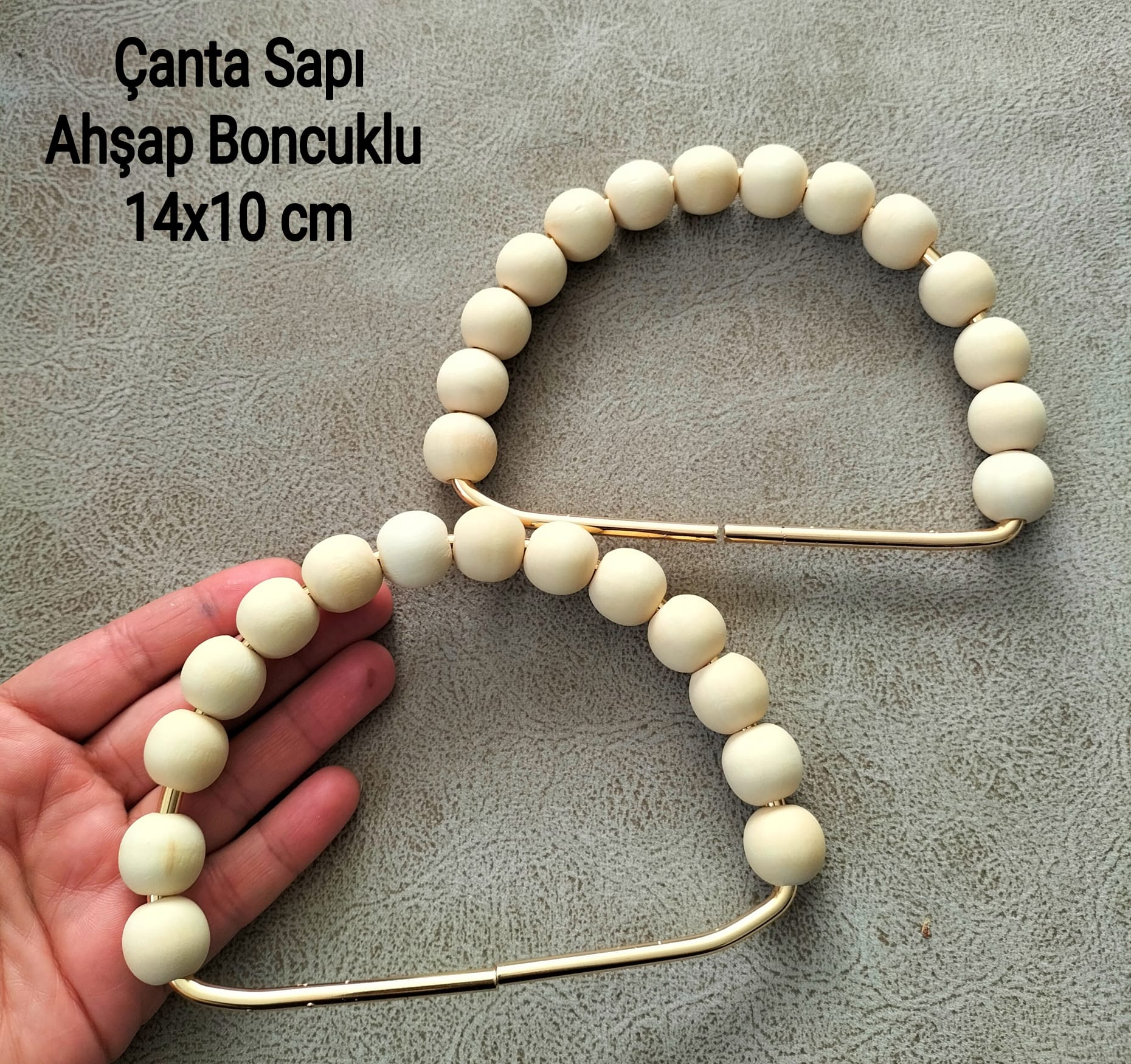 Çanta Sapı D model Ahşap Boncuklu 1 çift