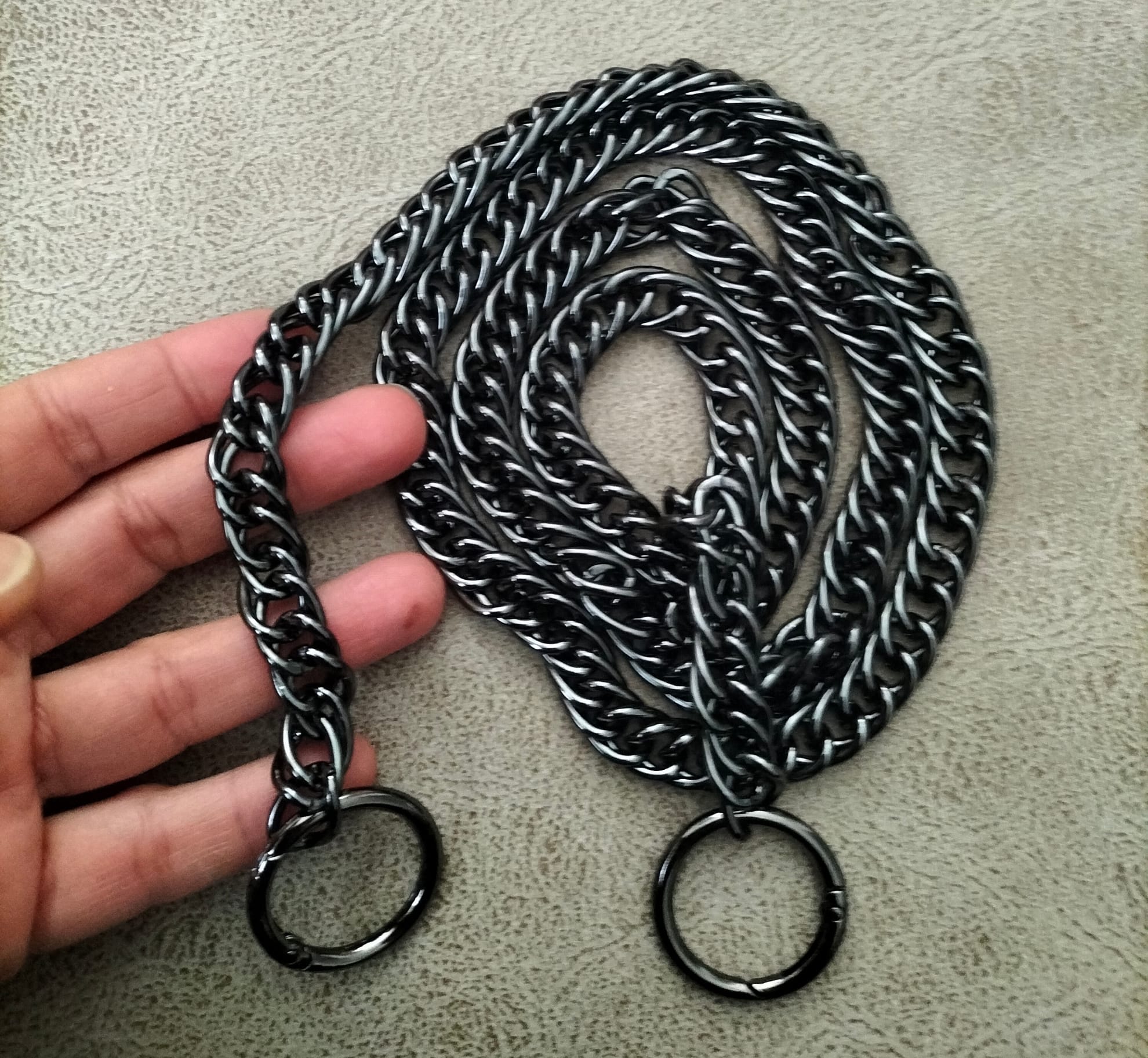 Çanta Zinciri 114 cm Füme Alüminyum Hafif, en:13 mm