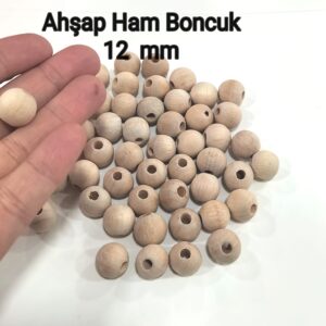 Ahşap Boncuk Ham 12 mm (50 adet)