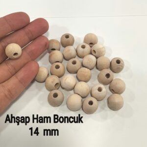 Ahşap Boncuk Ham 14 mm (25 adet)
