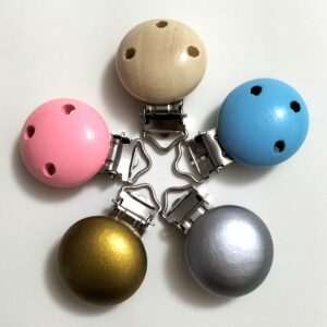 Ahşap Mantar Emzik Klips Karışık Renk 5 adet