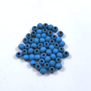 Ahşap Renkli Boncuk Mavi 8-9 mm (50 adet)
