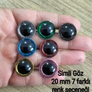 Vidalı Göz simli 20 mm 5 çift Amigurumi