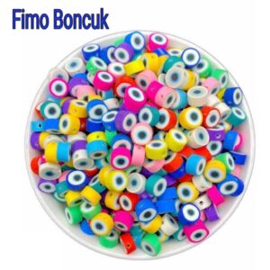 Fimo Boncuk Nazar Boncuğu 60 adet