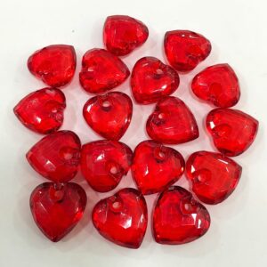 Kalp Figürlü Boncuk Kulplu 3 cm 10 adet