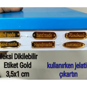 Pileksi Etiket Dikilebilir 6adet Handmade  gold