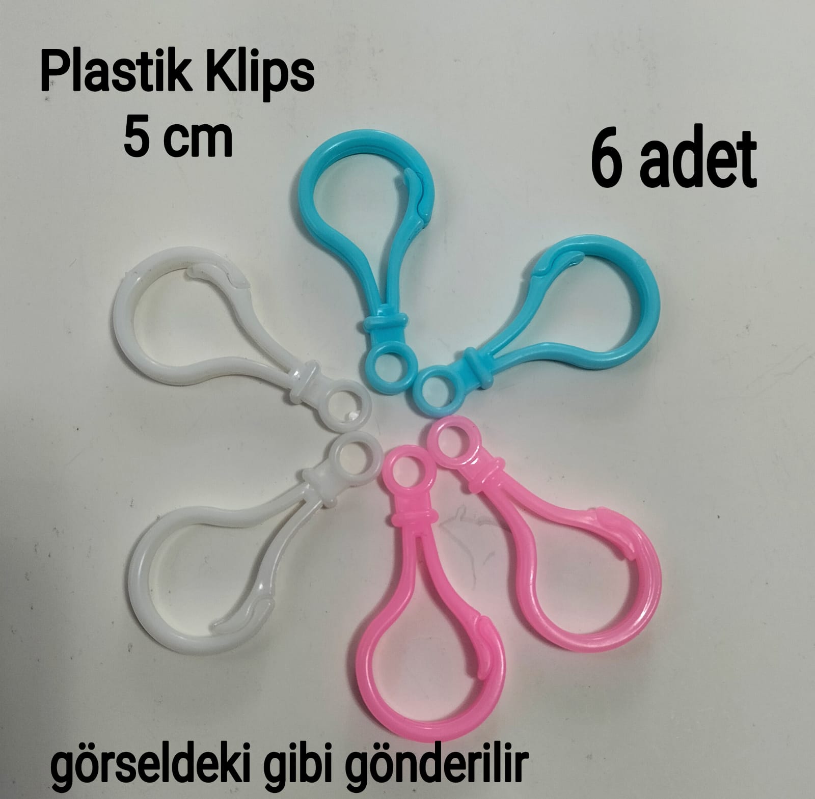 Plastik Emzik Klips 5 cm (6 adet)